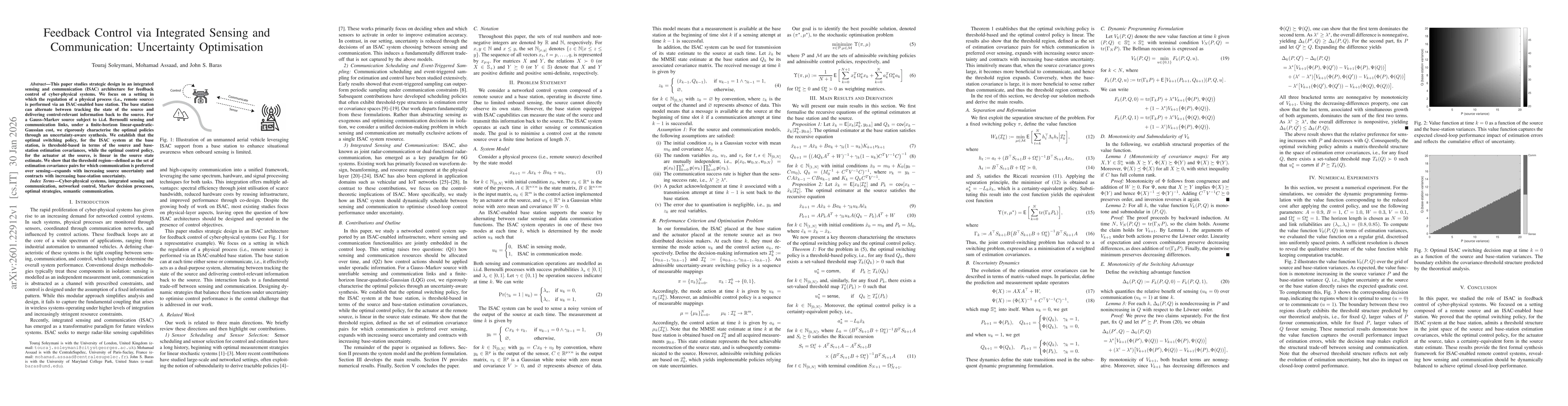 Thumbnail for Feedback Control via Integrated Sensing and Communication: Uncertainty Optimisation