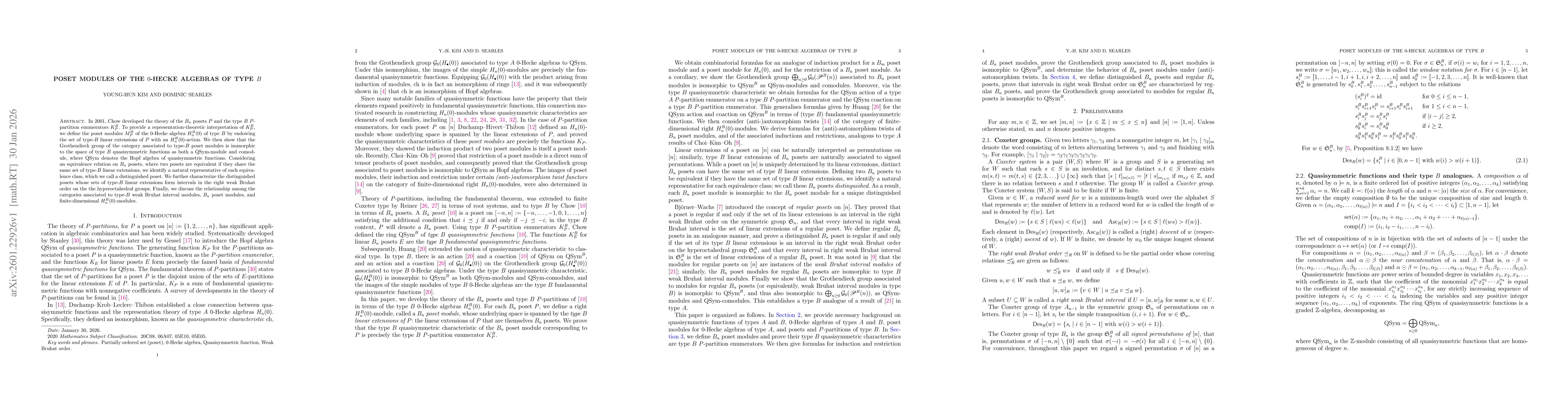 Thumbnail for Poset modules of the $0$-Hecke algebras of type $B$