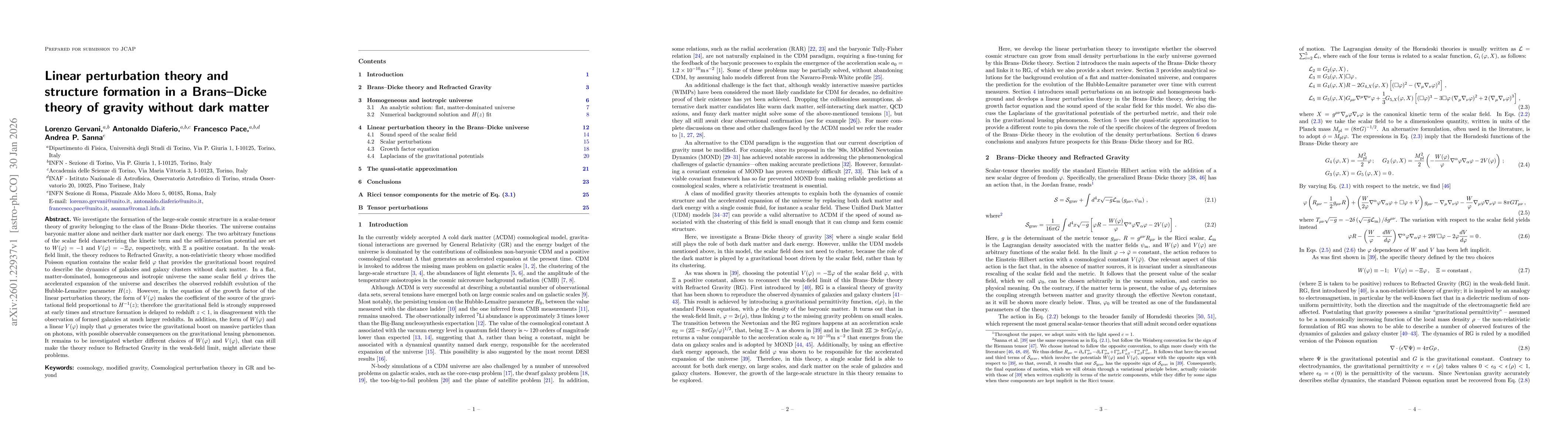Thumbnail for Linear perturbation theory and structure formation in a Brans-Dicke theory of gravity without dark matter