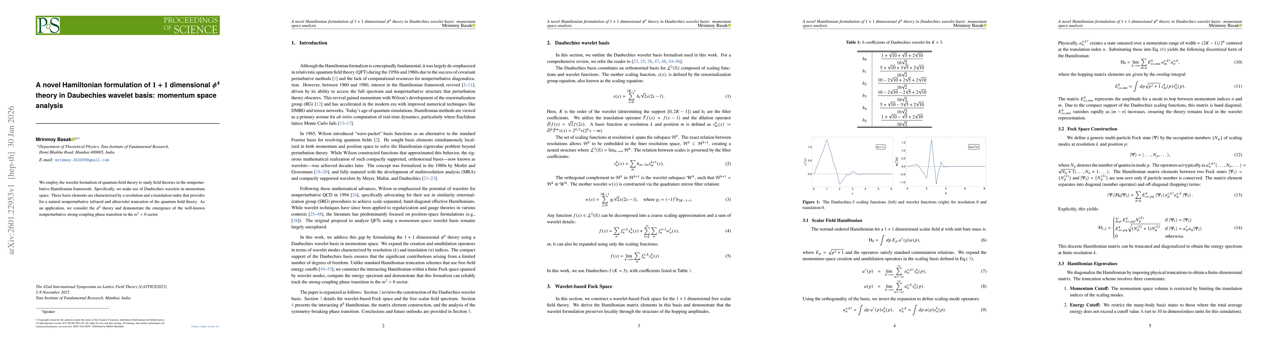 Thumbnail for A novel Hamiltonian formulation of $1+1$ dimensional $φ^4$ theory in Daubechies wavelet basis: momentum space analysis