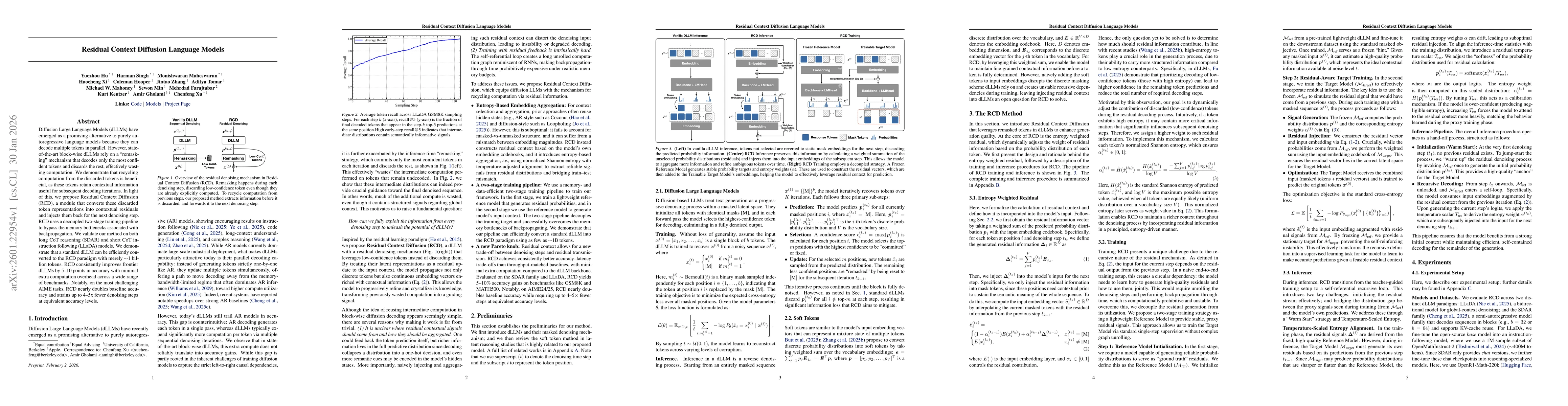 Thumbnail for Residual Context Diffusion Language Models