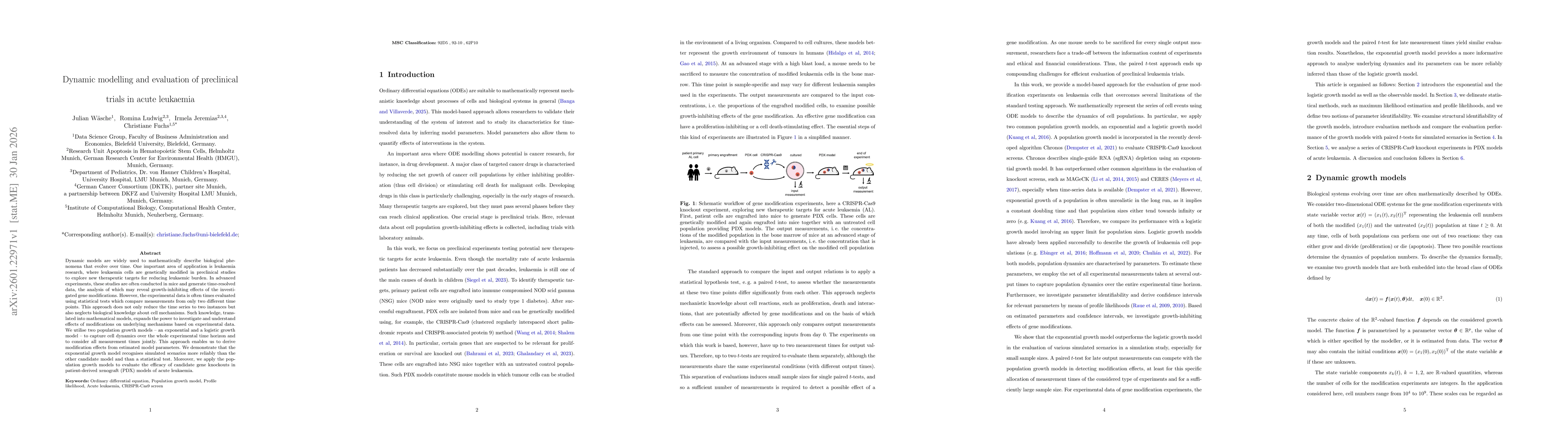 Thumbnail for Dynamic modelling and evaluation of preclinical trials in acute leukaemia