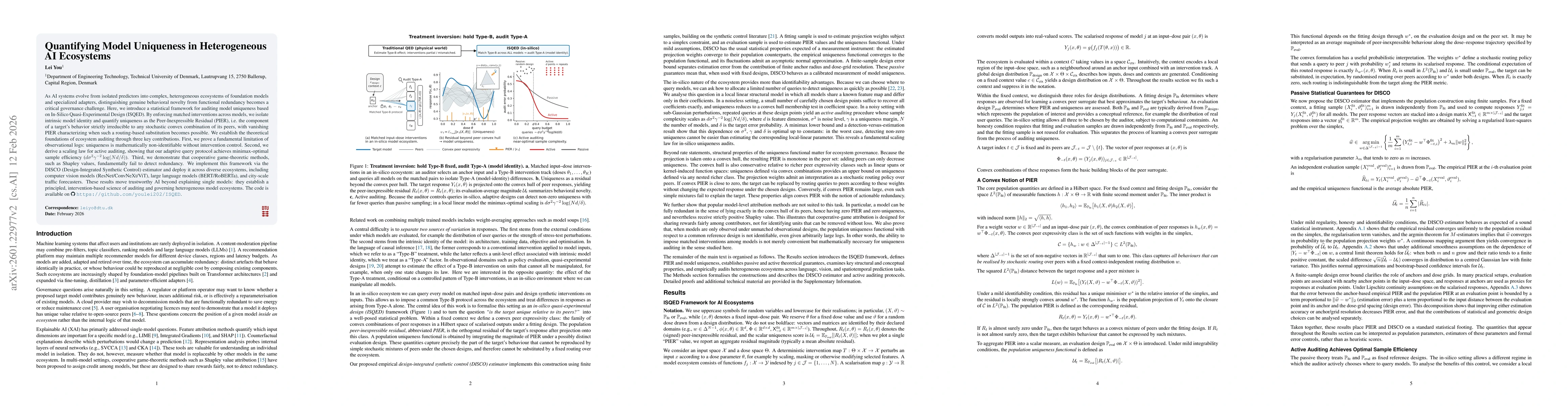 Thumbnail for Quantifying Model Uniqueness in Heterogeneous AI Ecosystems