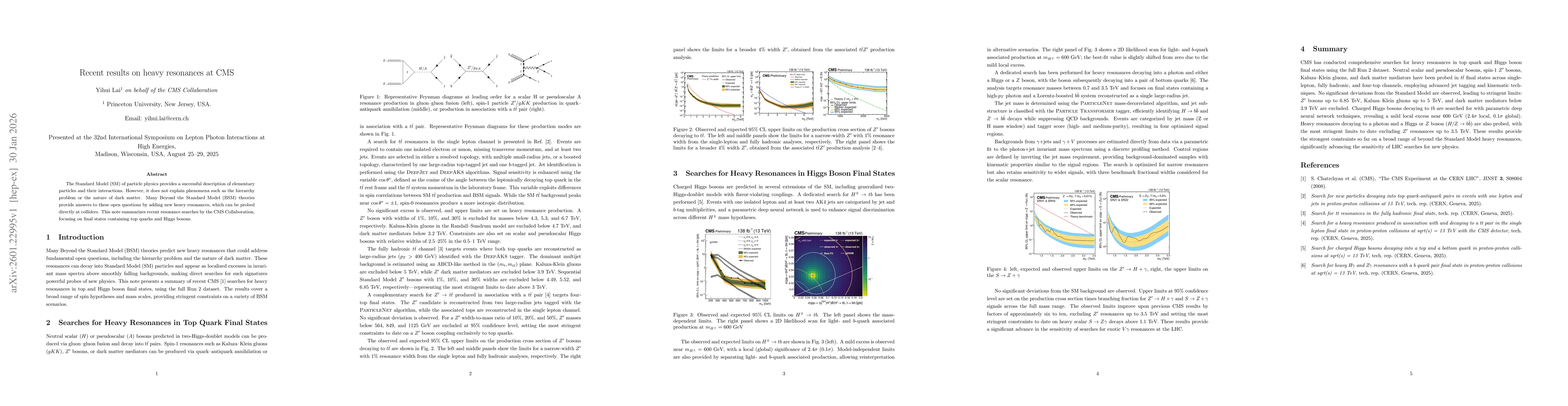 Thumbnail for Recent results on heavy resonances at CMS