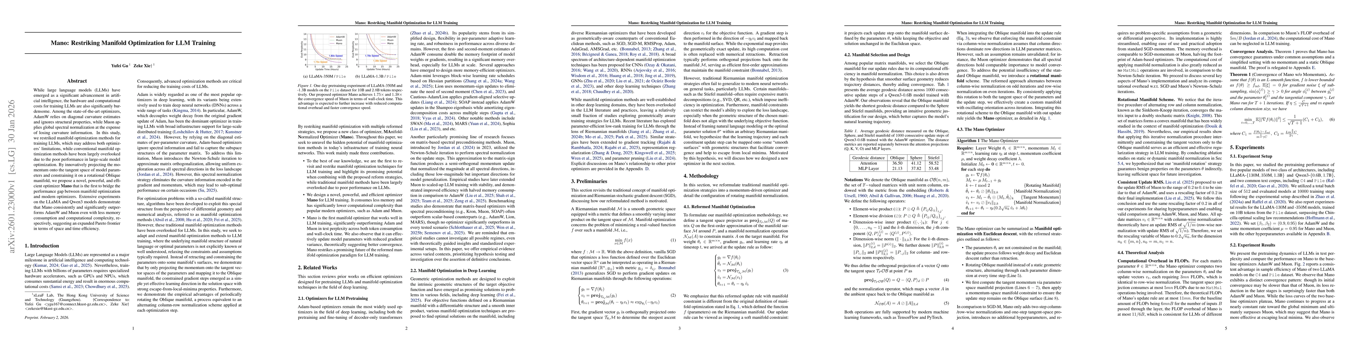 Thumbnail for Mano: Restriking Manifold Optimization for LLM Training