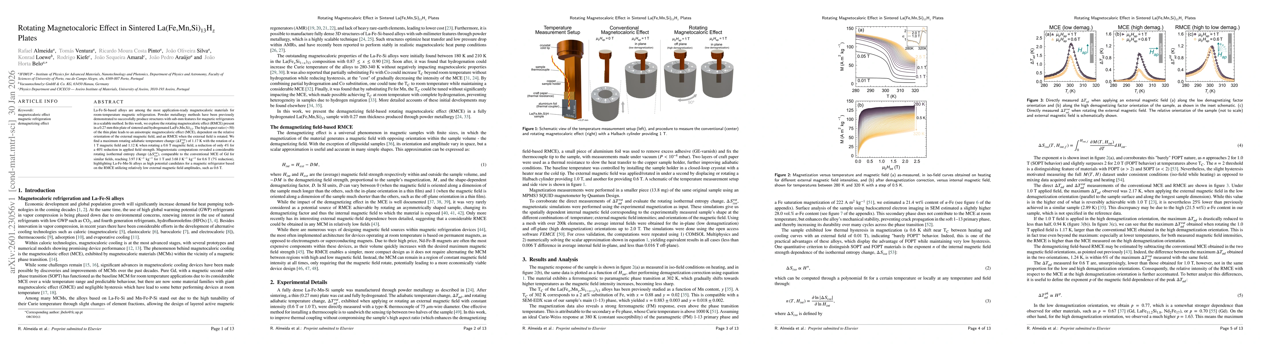 Thumbnail for Rotating Magnetocaloric Effect in Sintered La(Fe,Mn,Si)$_{13}$H$_z$ Plates