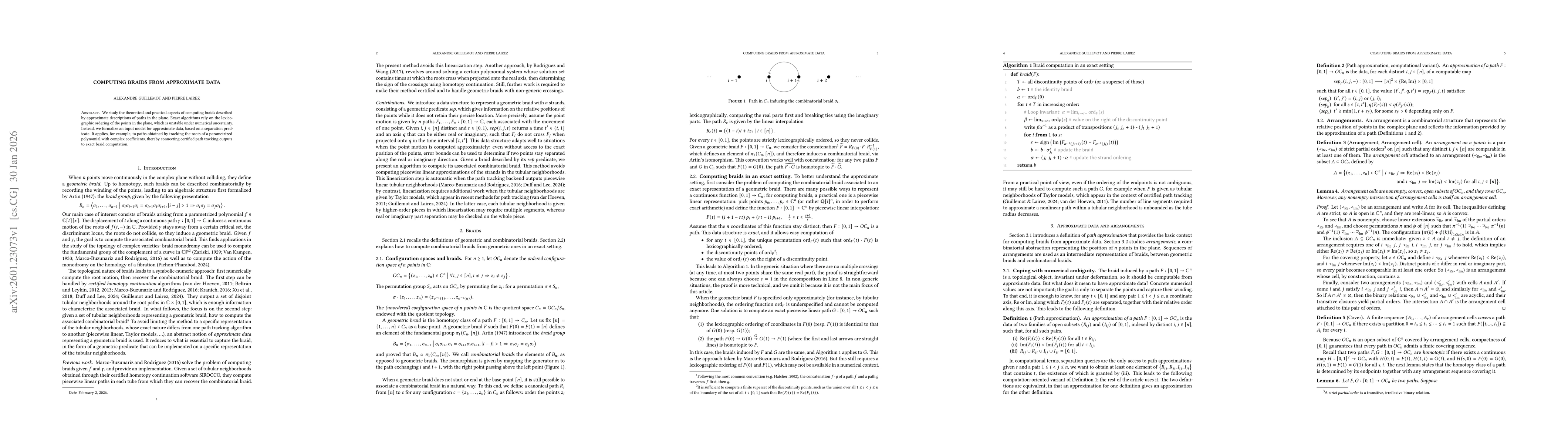Thumbnail for Computing braids from approximate data