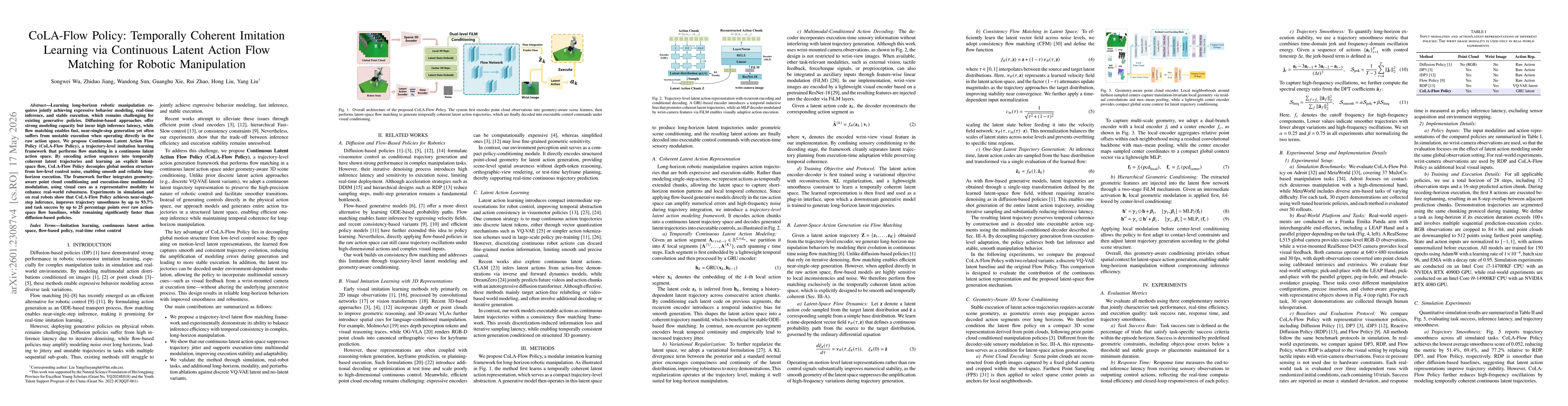 Thumbnail for Temporally Coherent Imitation Learning via Latent Action Flow Matching for Robotic Manipulation