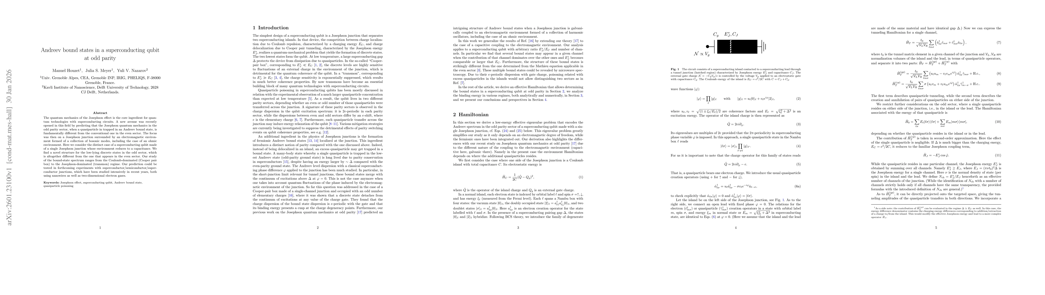 Thumbnail for Andreev bound states in a superconducting qubit at odd parity