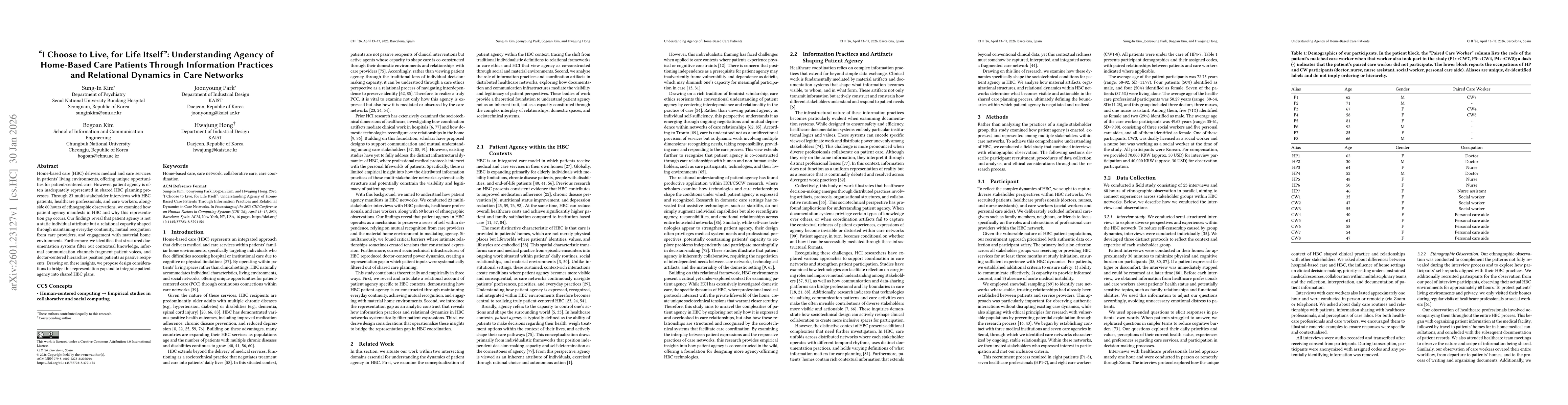 Thumbnail for "I Choose to Live, for Life Itself": Understanding Agency of Home-Based Care Patients Through Information Practices and Relational Dynamics in Care Networks