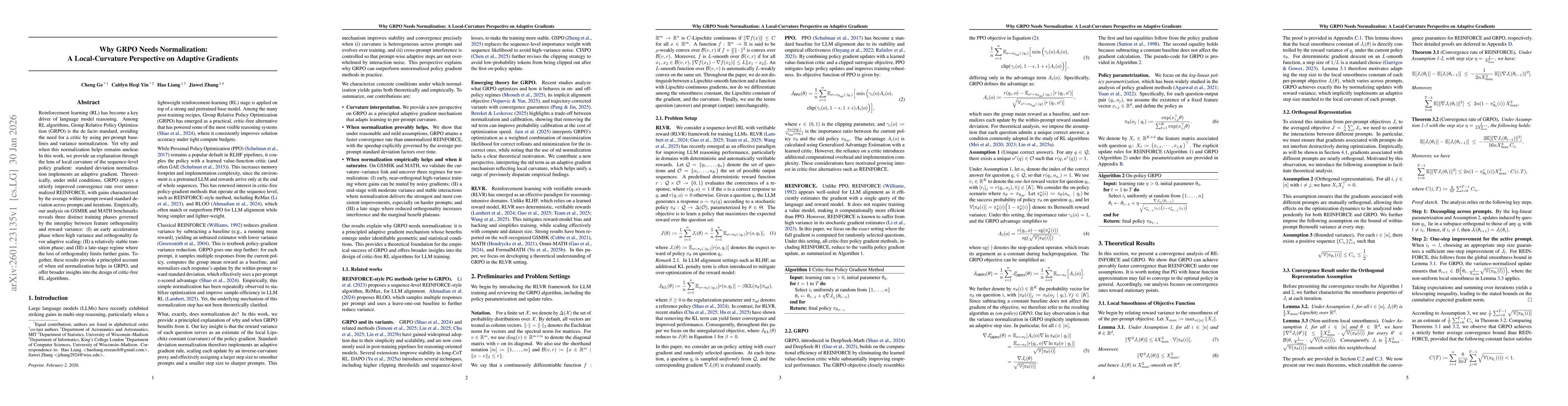 Thumbnail for Why GRPO Needs Normalization: A Local-Curvature Perspective on Adaptive Gradients