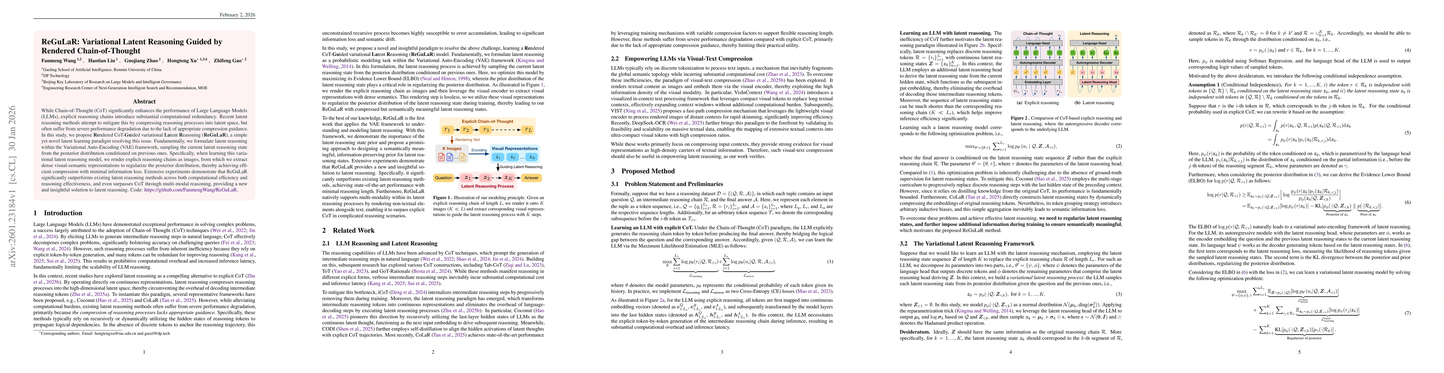 Thumbnail for ReGuLaR: Variational Latent Reasoning Guided by Rendered Chain-of-Thought