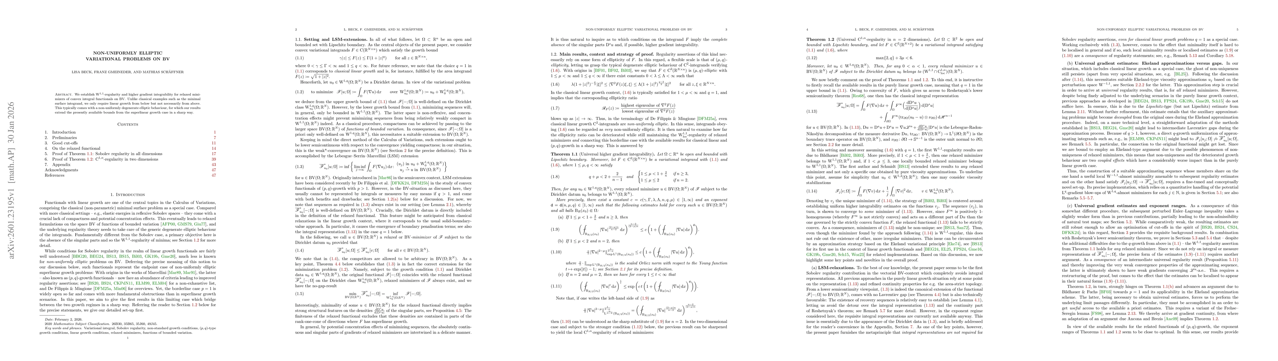 Thumbnail for Non-uniformly elliptic variational problems on BV