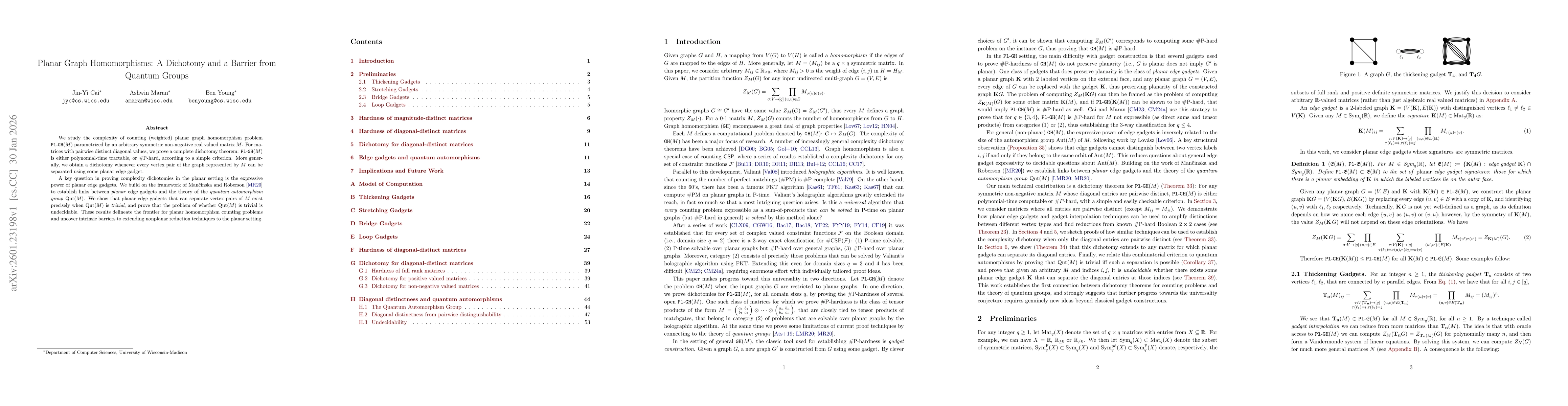 Thumbnail for Planar Graph Homomorphisms: A Dichotomy and a Barrier from Quantum Groups