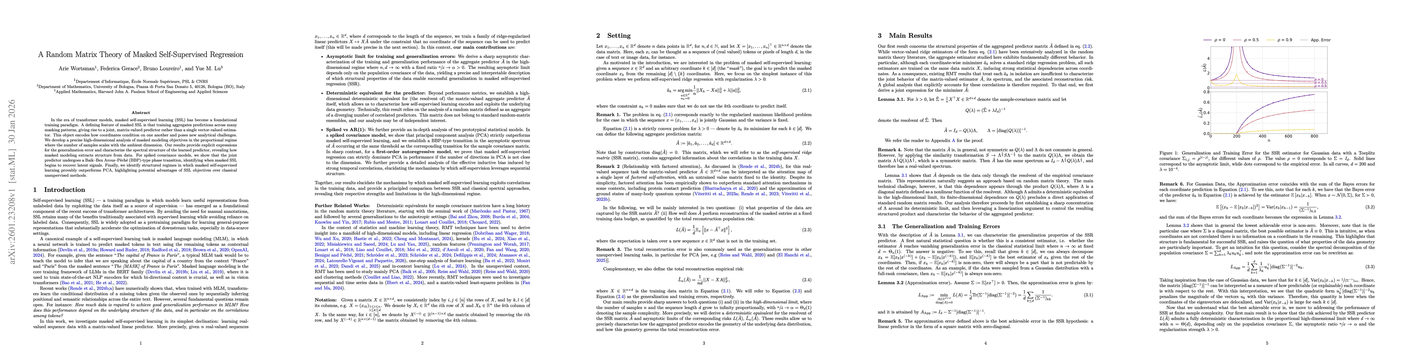 Thumbnail for A Random Matrix Theory of Masked Self-Supervised Regression