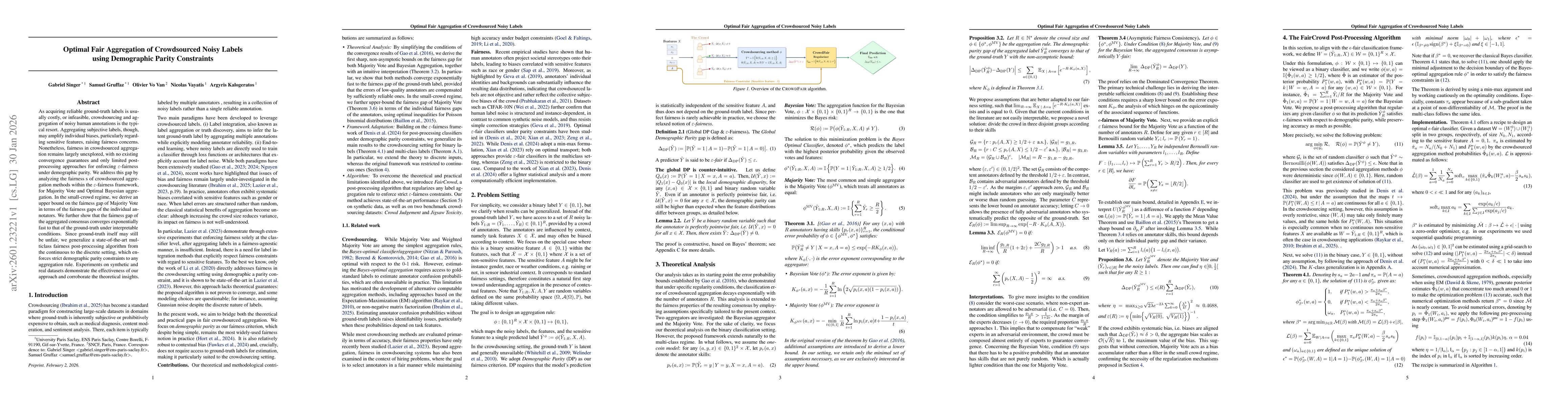 Thumbnail for Optimal Fair Aggregation of Crowdsourced Noisy Labels using Demographic Parity Constraints