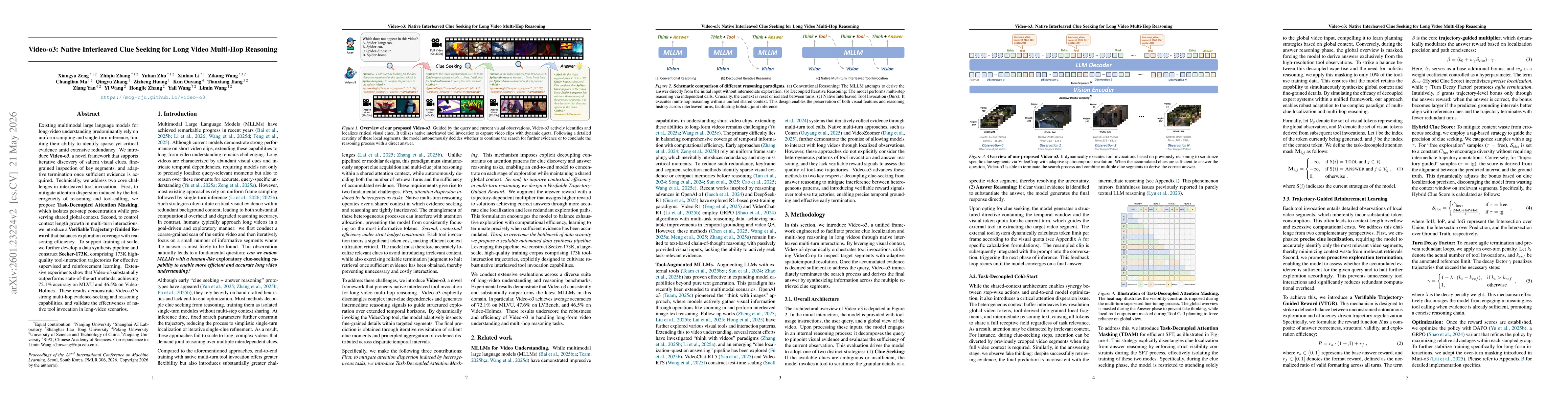 Thumbnail for Video-o3: Native Interleaved Clue Seeking for Long Video Multi-Hop Reasoning