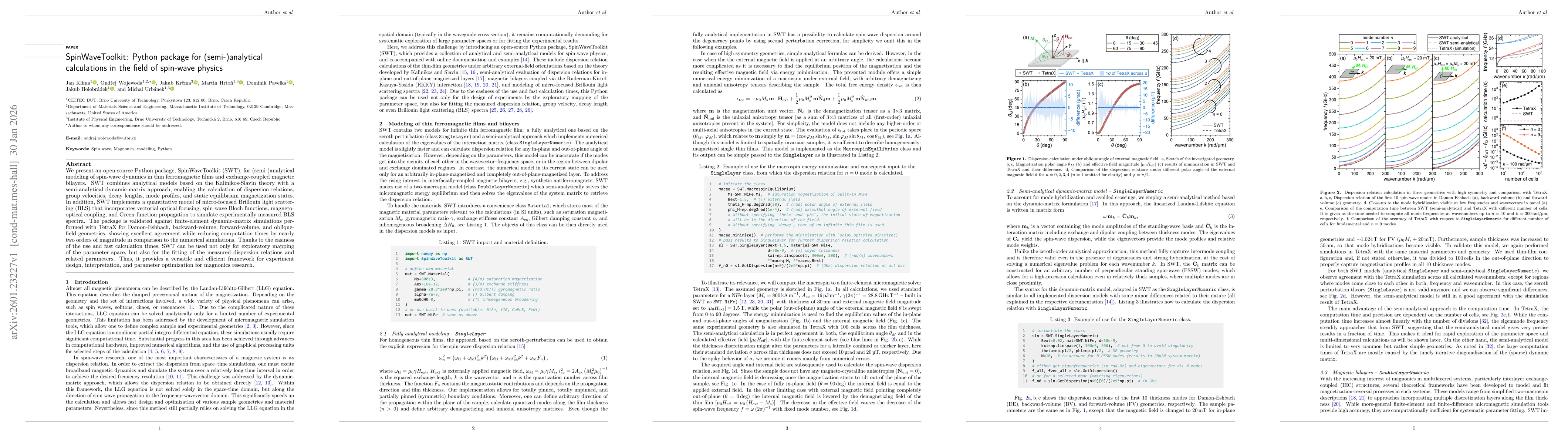 Thumbnail for SpinWaveToolkit: Python package for (semi-)analytical calculations in the field of spin-wave physics