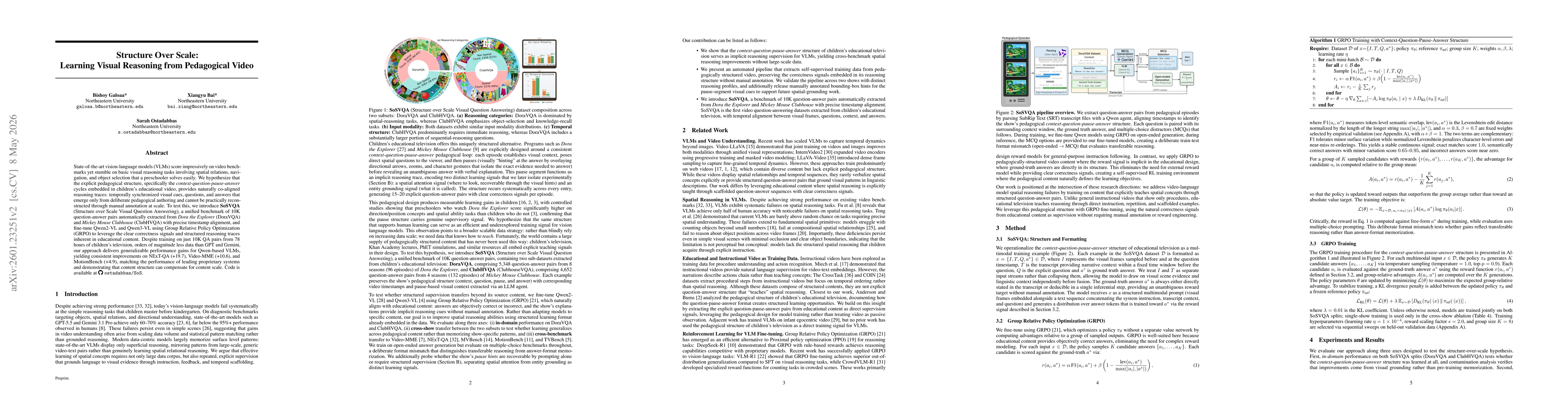 Thumbnail for Structured Over Scale: Learning Spatial Reasoning from Educational Video