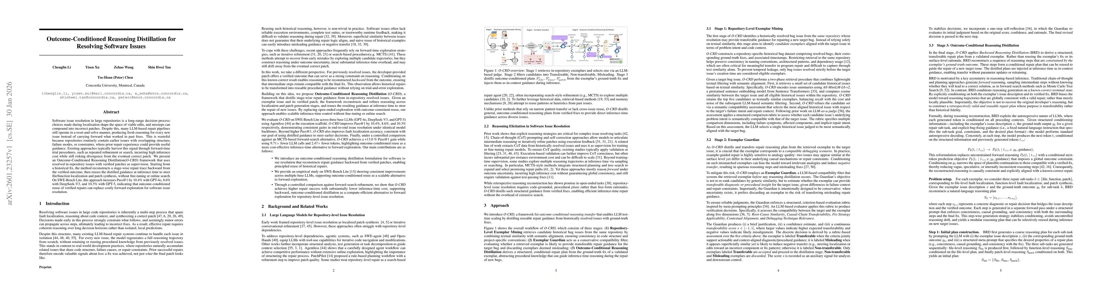 Thumbnail for Outcome-Conditioned Reasoning Distillation for Resolving Software Issues