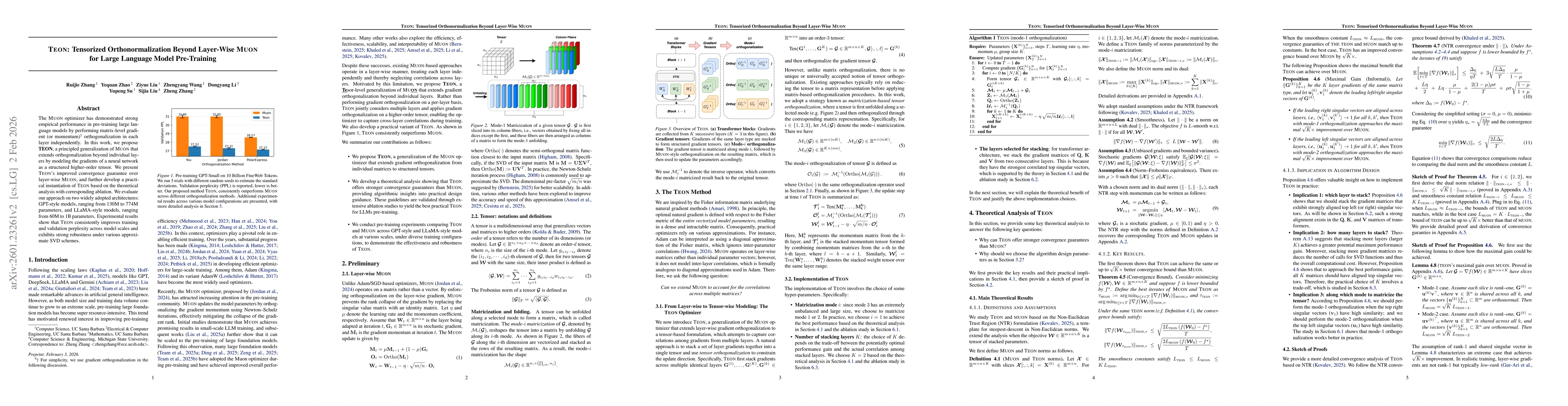 Thumbnail for TEON: Tensorized Orthonormalization Beyond Layer-Wise Muon for Large Language Model Pre-Training