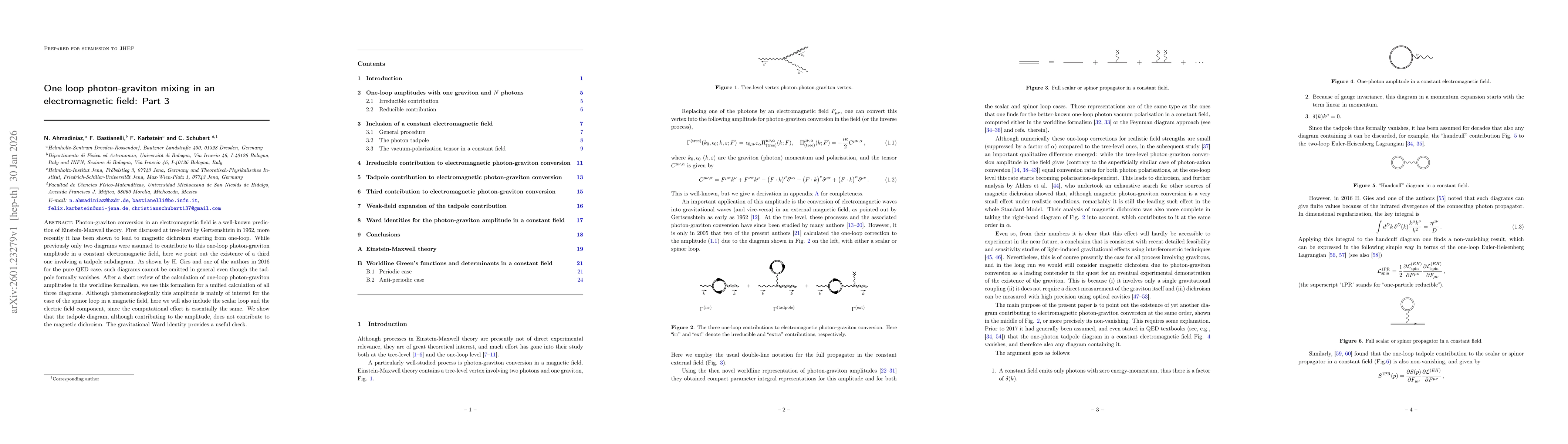 Thumbnail for One loop photon-graviton mixing in an electromagnetic field: Part 3