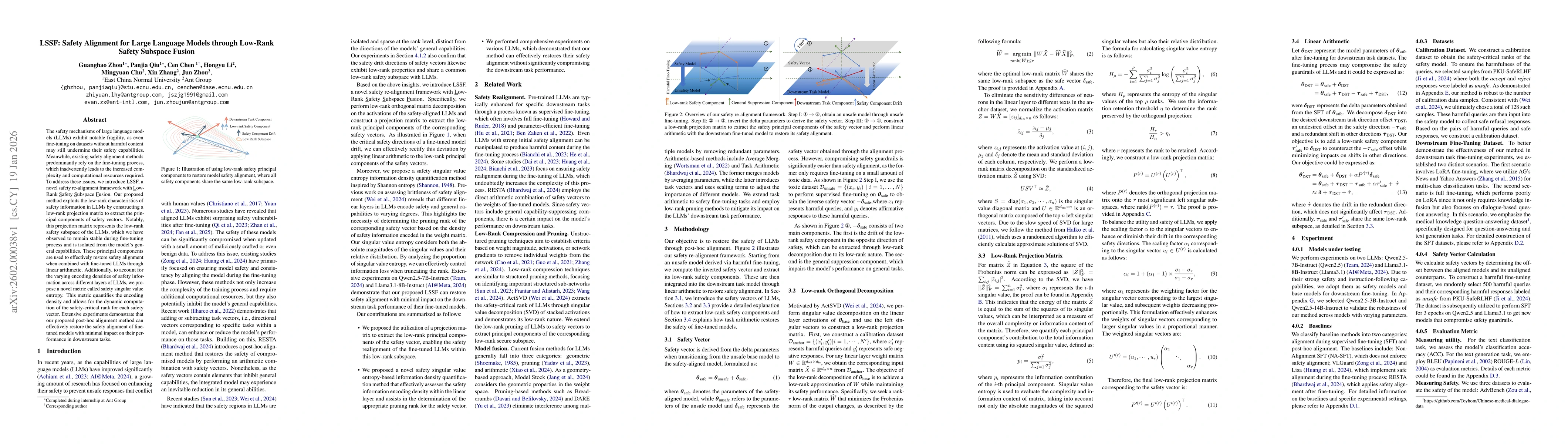 Thumbnail for LSSF: Safety Alignment for Large Language Models through Low-Rank Safety Subspace Fusion