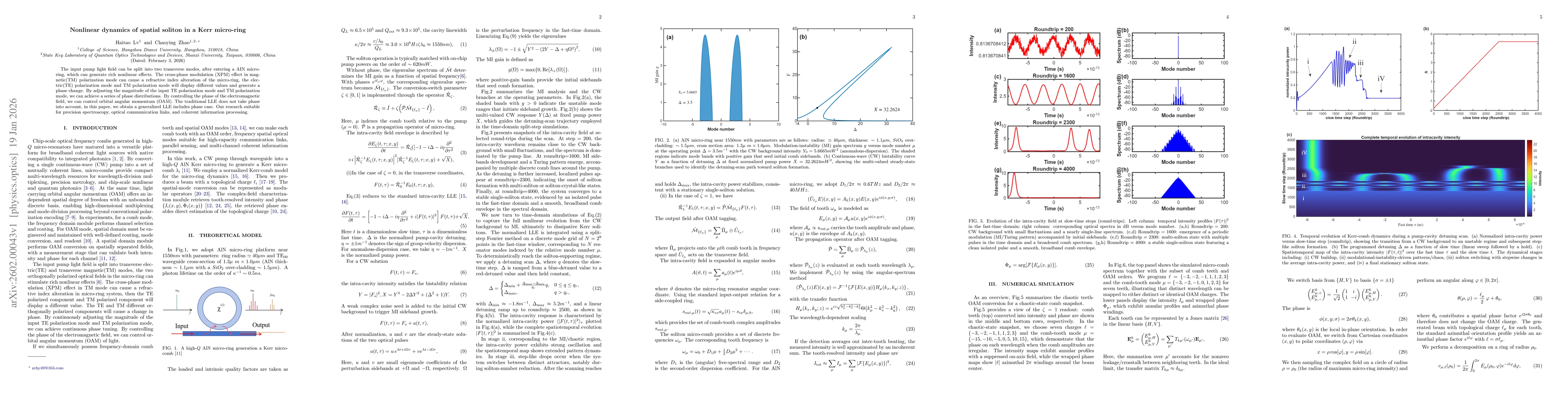Thumbnail for Nonlinear dynamics of spatial soliton in a Kerr micro-ring