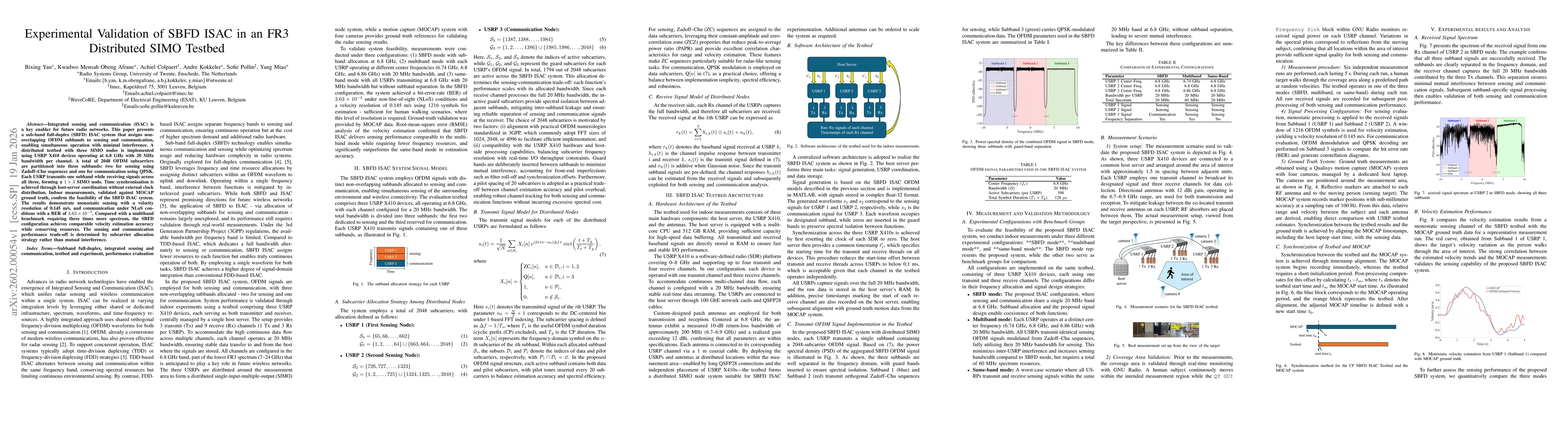 Thumbnail for Experimental Validation of SBFD ISAC in an FR3 Distributed SIMO Testbed