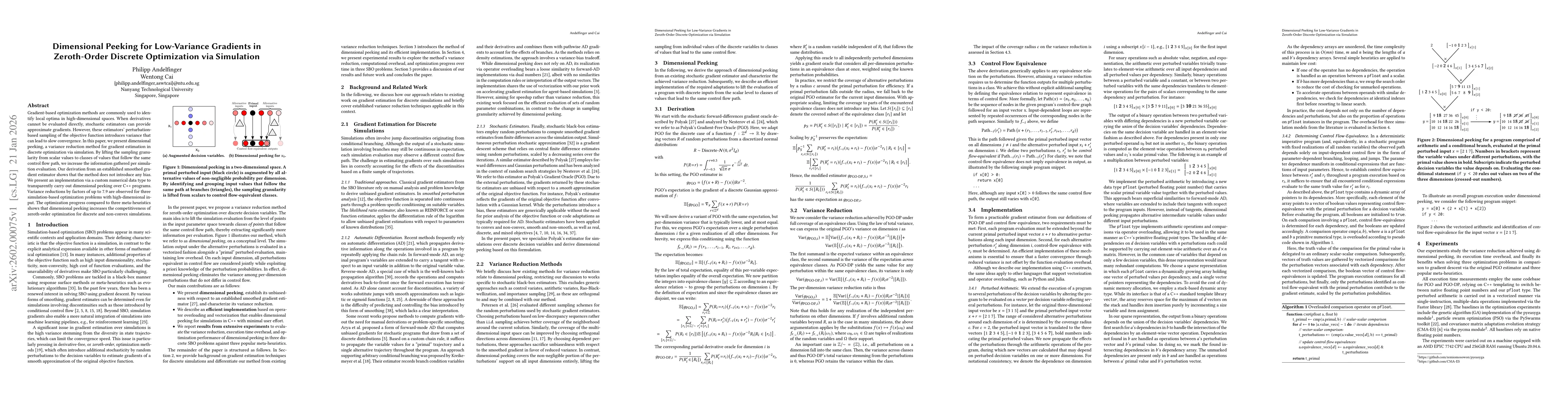 Thumbnail for Dimensional Peeking for Low-Variance Gradients in Zeroth-Order Discrete Optimization via Simulation