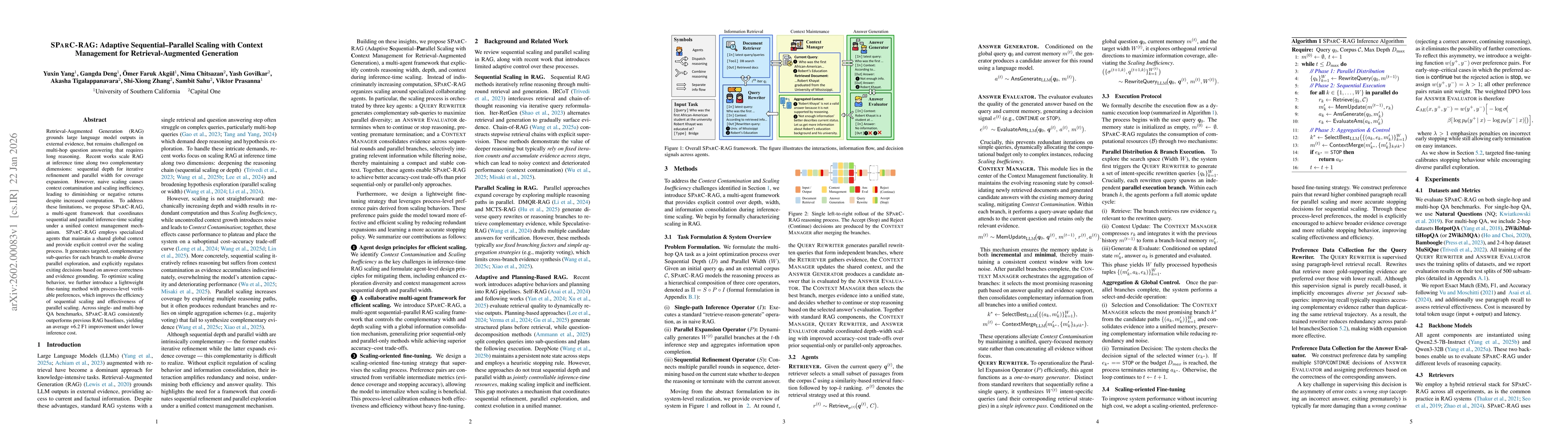 Thumbnail for SPARC-RAG: Adaptive Sequential-Parallel Scaling with Context Management for Retrieval-Augmented Generation
