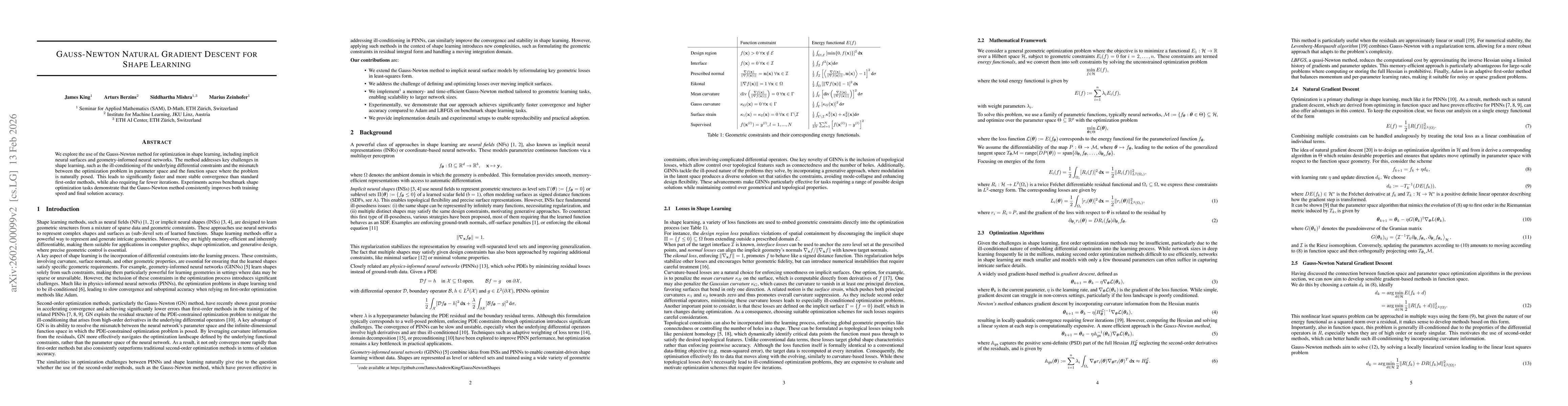 Thumbnail for Gauss-Newton Natural Gradient Descent for Shape Learning