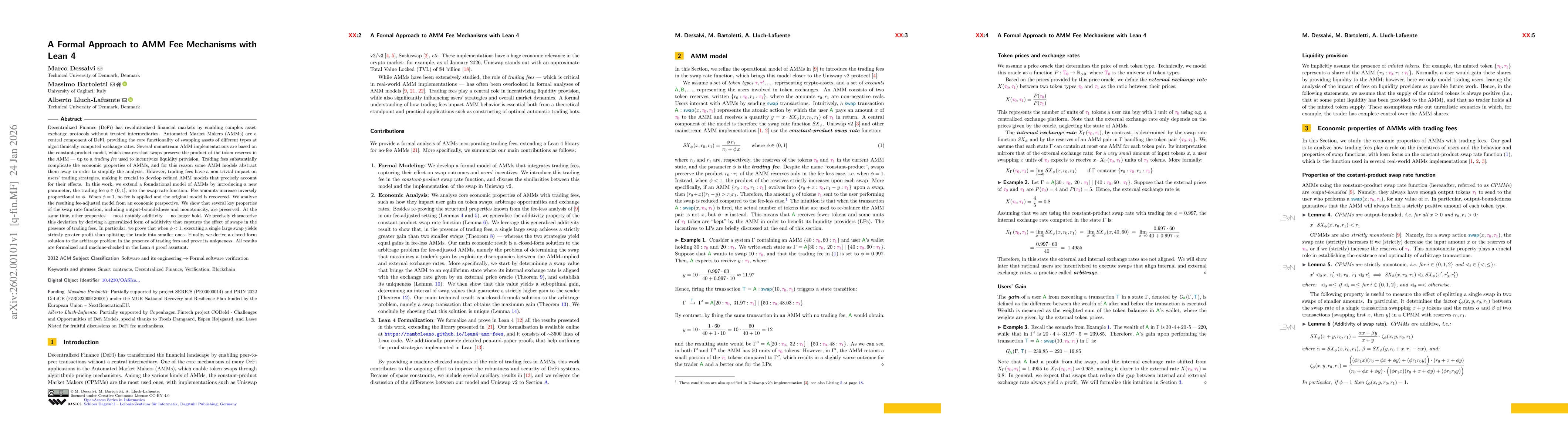 Thumbnail for A Formal Approach to AMM Fee Mechanisms with Lean 4