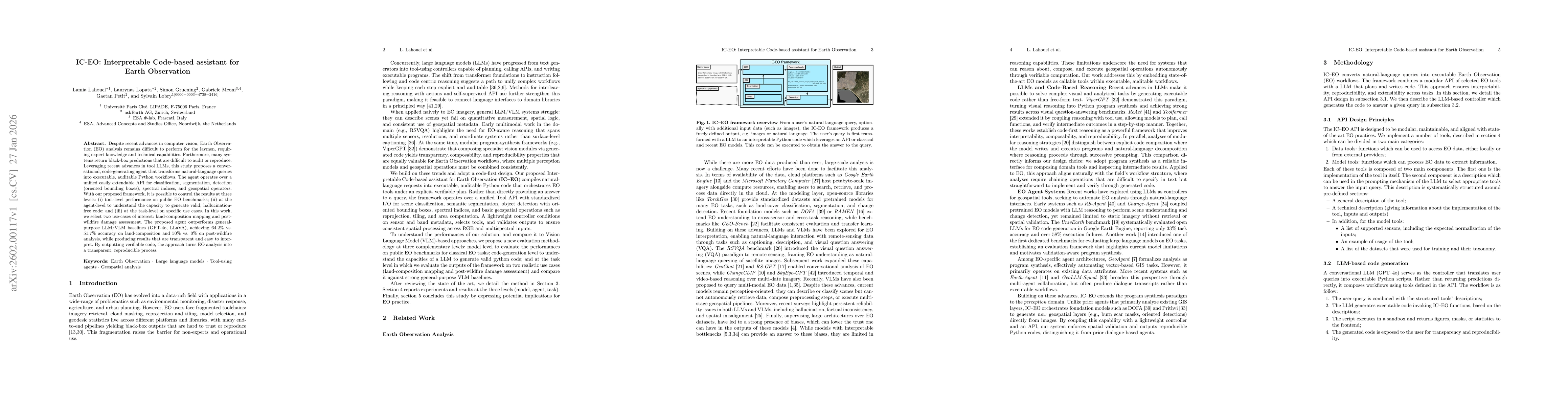 Thumbnail for IC-EO: Interpretable Code-based assistant for Earth Observation