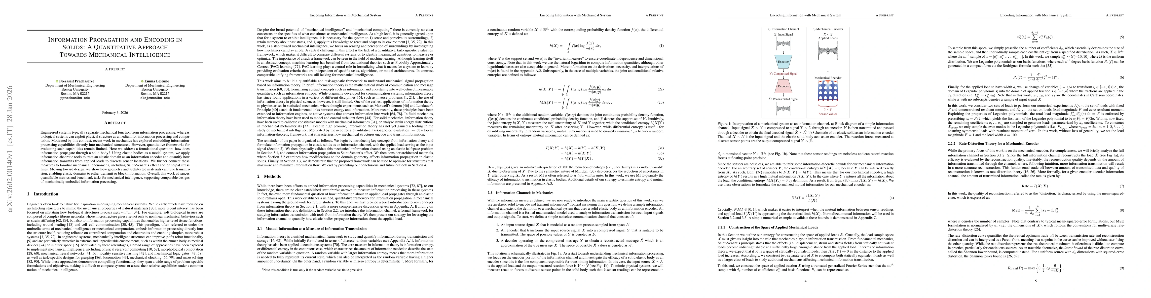 Thumbnail for Information Propagation and Encoding in Solids: A Quantitative Approach Towards Mechanical Intelligence