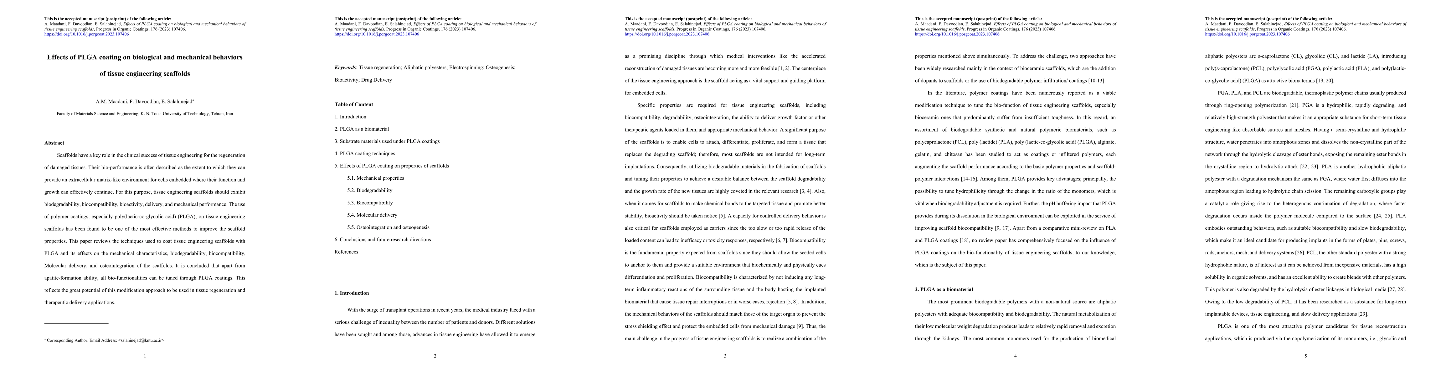 Thumbnail for Effects of PLGA coating on biological and mechanical behaviors of tissue engineering scaffolds