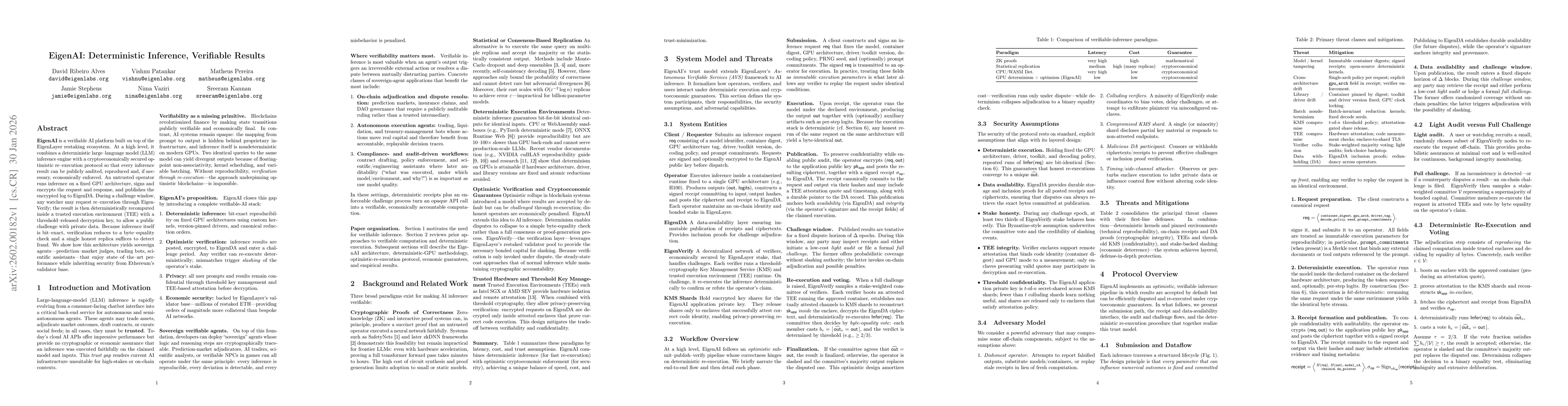 Thumbnail for EigenAI: Deterministic Inference, Verifiable Results