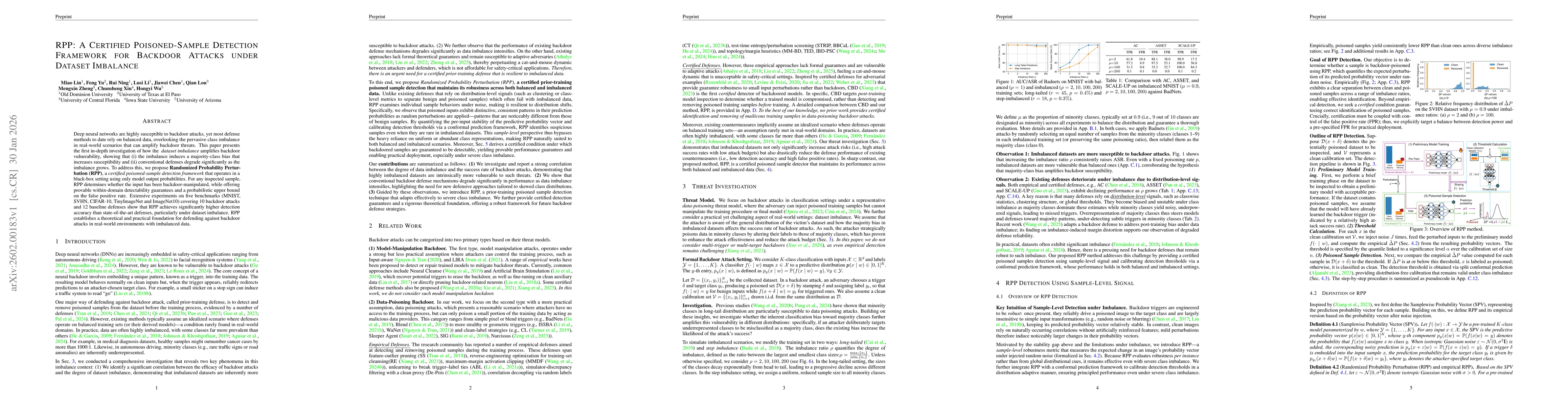 Thumbnail for RPP: A Certified Poisoned-Sample Detection Framework for Backdoor Attacks under Dataset Imbalance