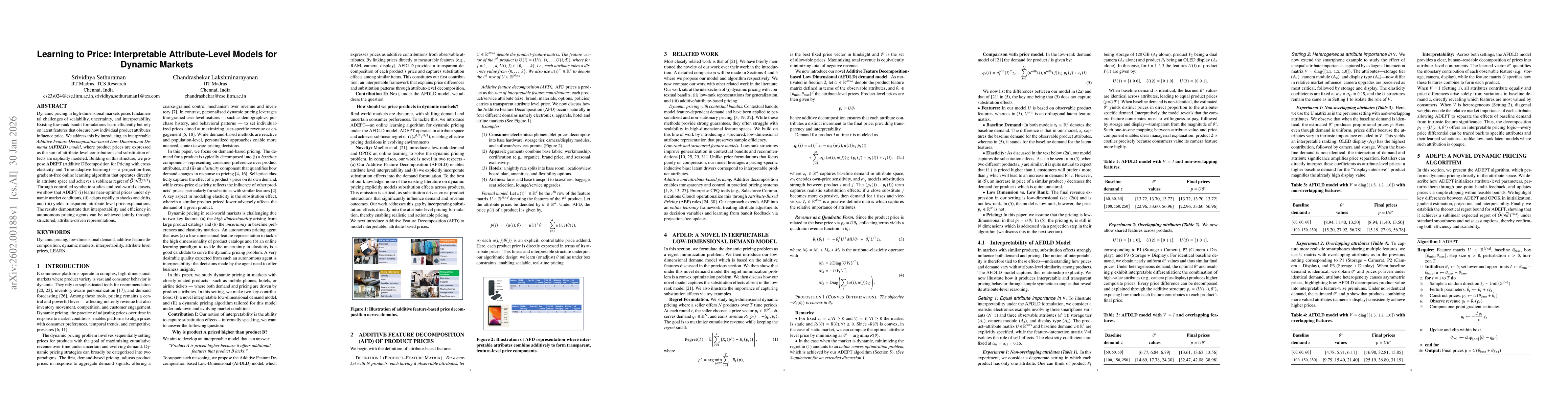 Thumbnail for Learning to Price: Interpretable Attribute-Level Models for Dynamic Markets