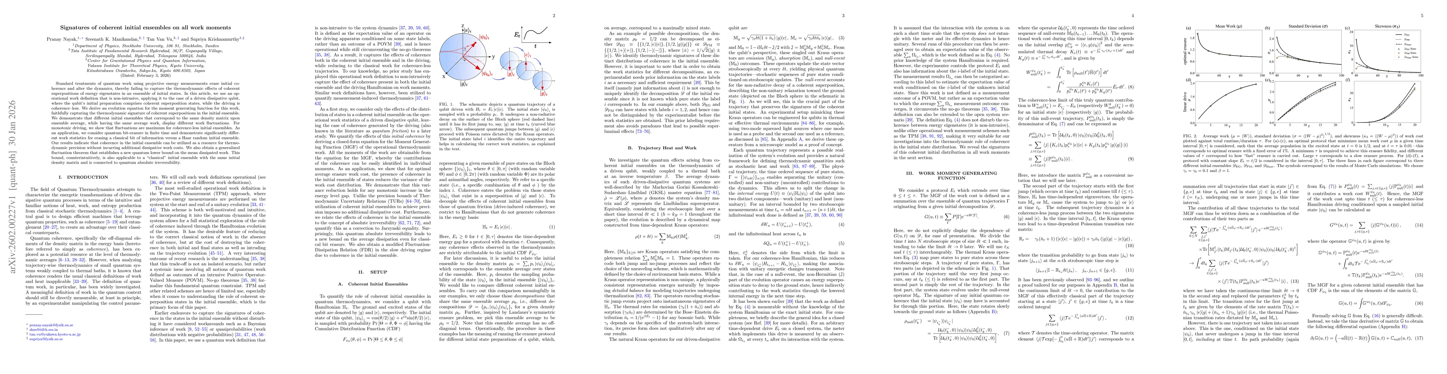 Thumbnail for Signatures of coherent initial ensembles on all work moments
