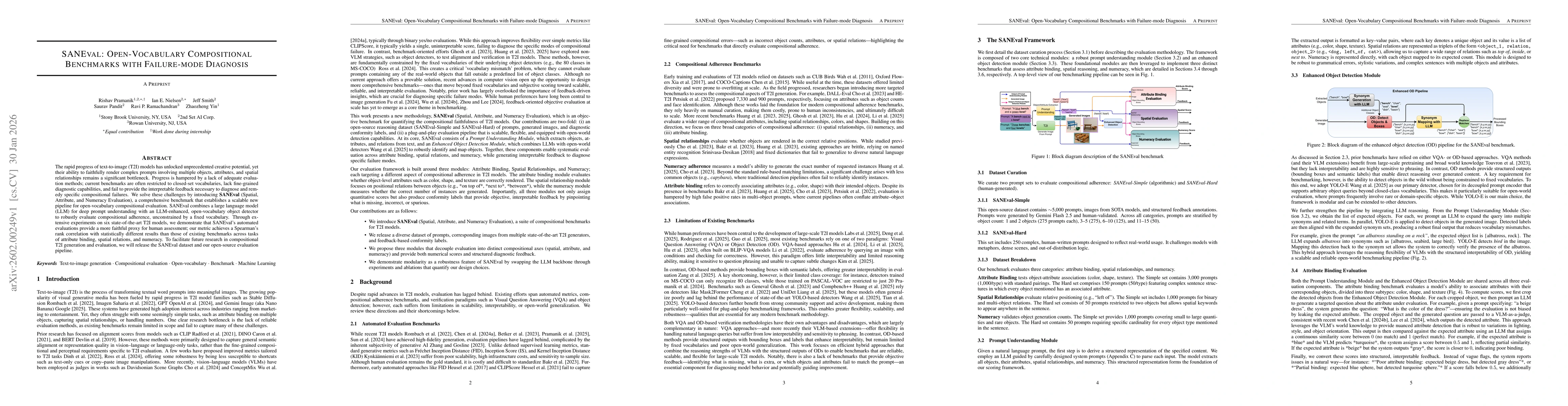 Thumbnail for SANEval: Open-Vocabulary Compositional Benchmarks with Failure-mode Diagnosis