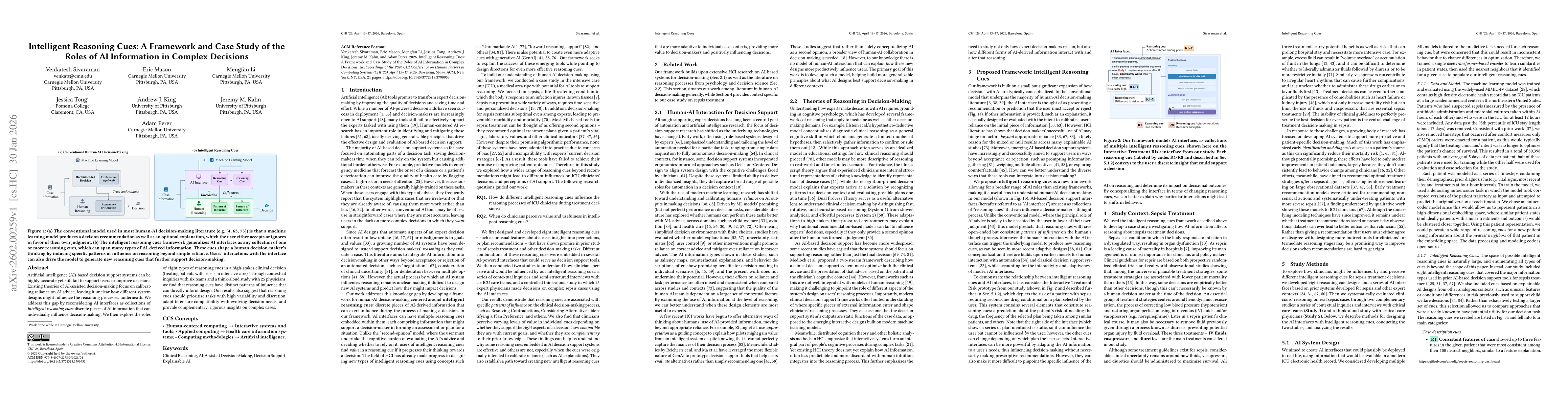 Thumbnail for Intelligent Reasoning Cues: A Framework and Case Study of the Roles of AI Information in Complex Decisions