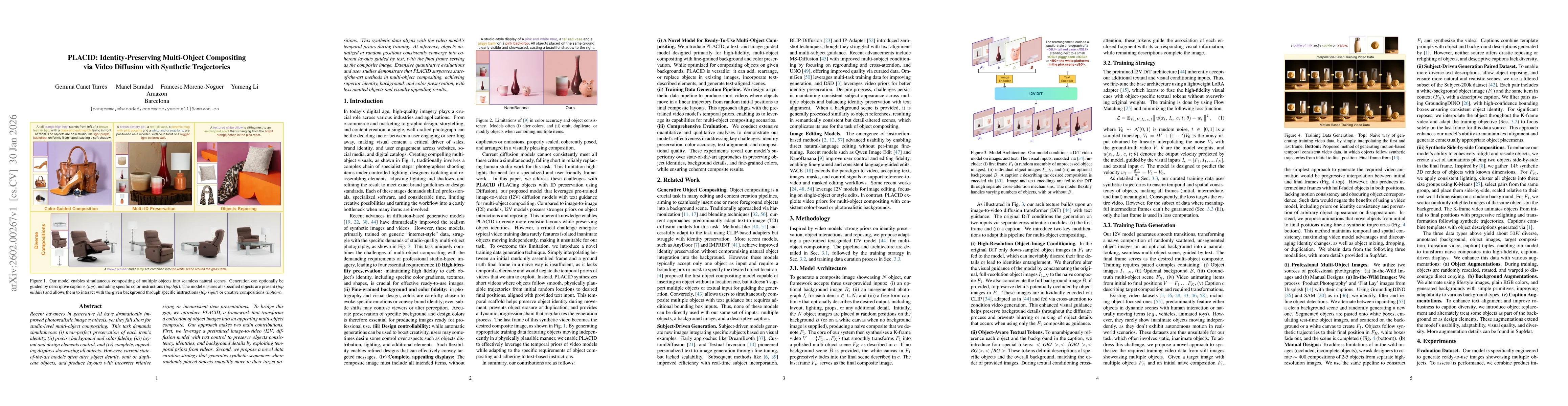 Thumbnail for PLACID: Identity-Preserving Multi-Object Compositing via Video Diffusion with Synthetic Trajectories