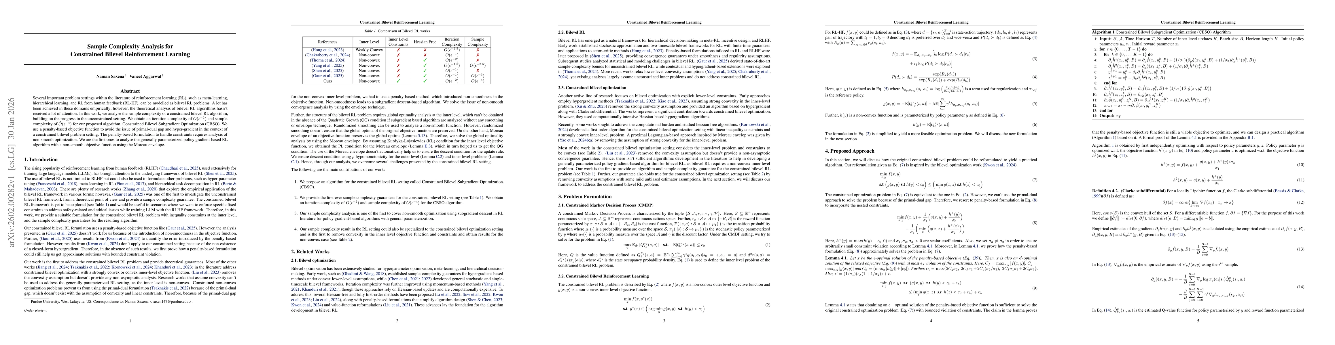 Thumbnail for Sample Complexity Analysis for Constrained Bilevel Reinforcement Learning