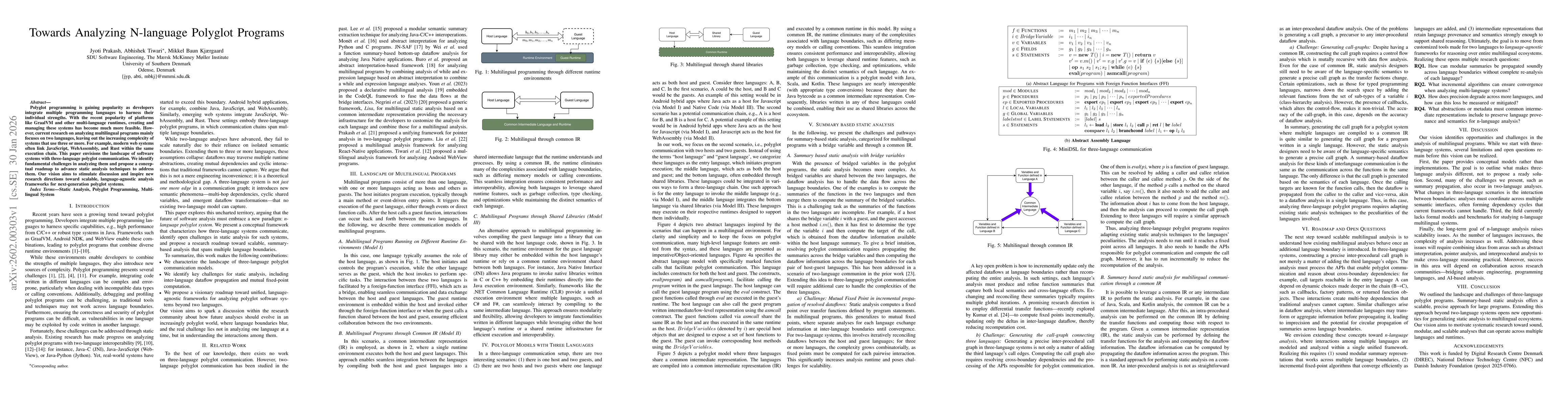 Thumbnail for Towards Analyzing N-language Polyglot Programs