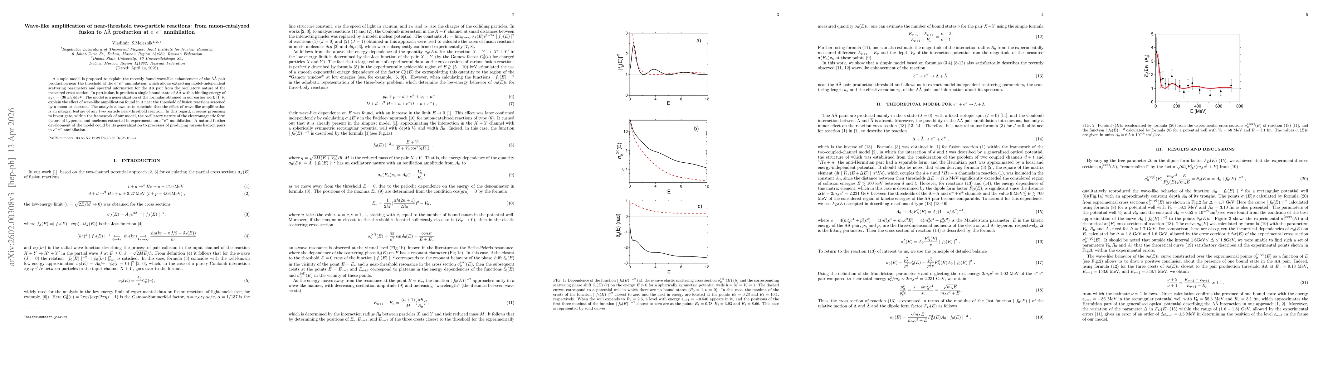 Thumbnail for Wave-like amplification of near-threshold two-particle reactions: from muon-catalyzed fusion to $Λ\barΛ$ production at $e^-e^+$ annihilation