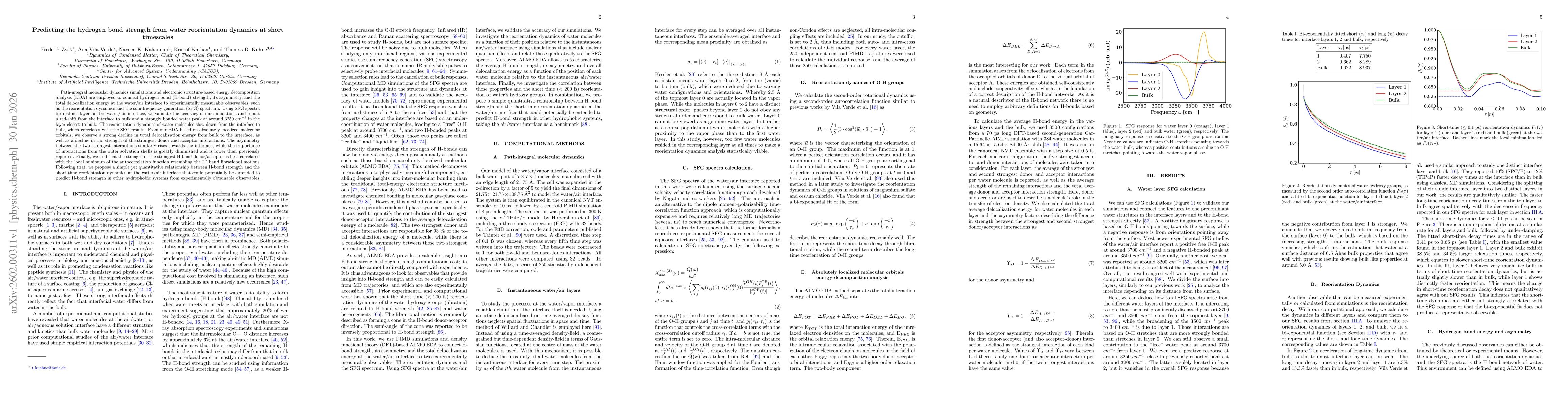 Thumbnail for Predicting the hydrogen bond strength from water reorientation dynamics at short timescales