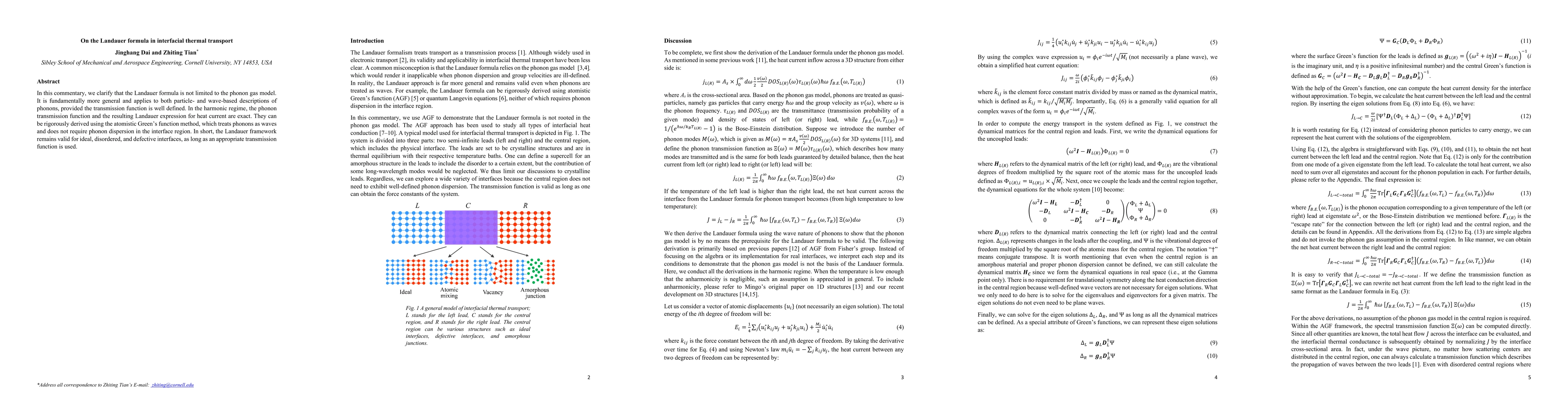 Thumbnail for On the Landauer formula in interfacial thermal transport