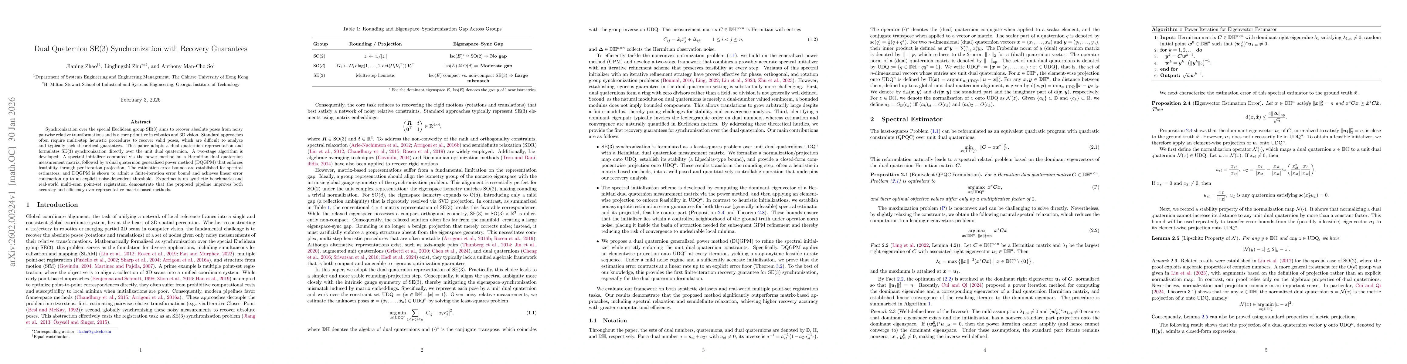 Thumbnail for Dual Quaternion SE(3) Synchronization with Recovery Guarantees