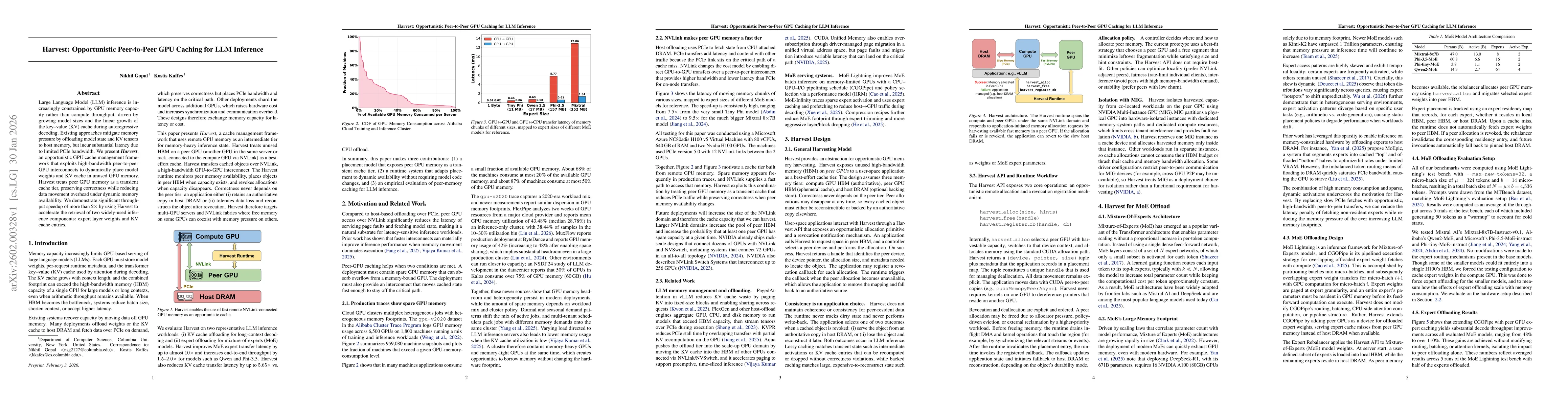 Thumbnail for Harvest: Opportunistic Peer-to-Peer GPU Caching for LLM Inference
